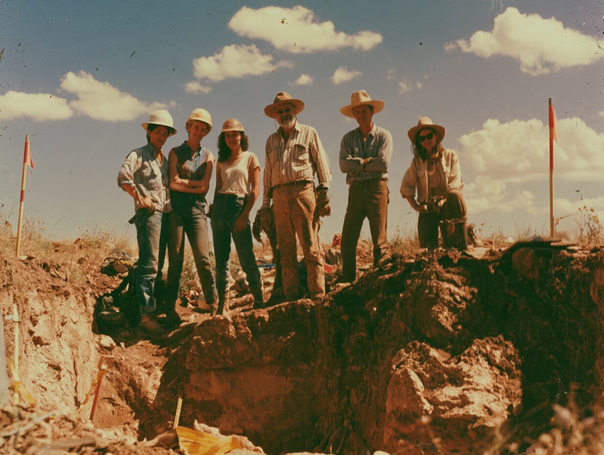 An AWI field crew at an archaeological excavation site